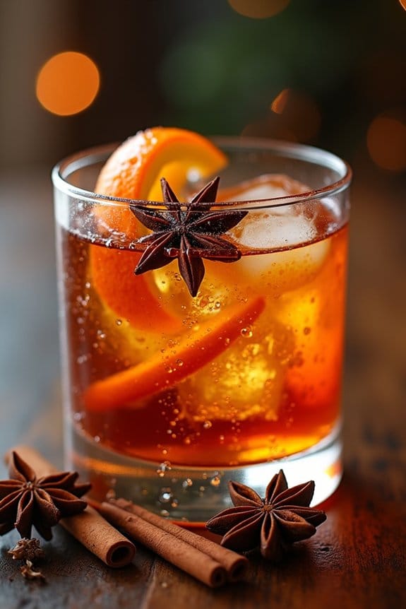 festive spiced bourbon cocktail