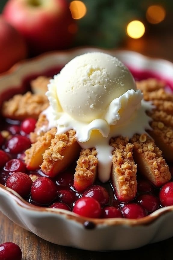 festive spiced fruit crumble