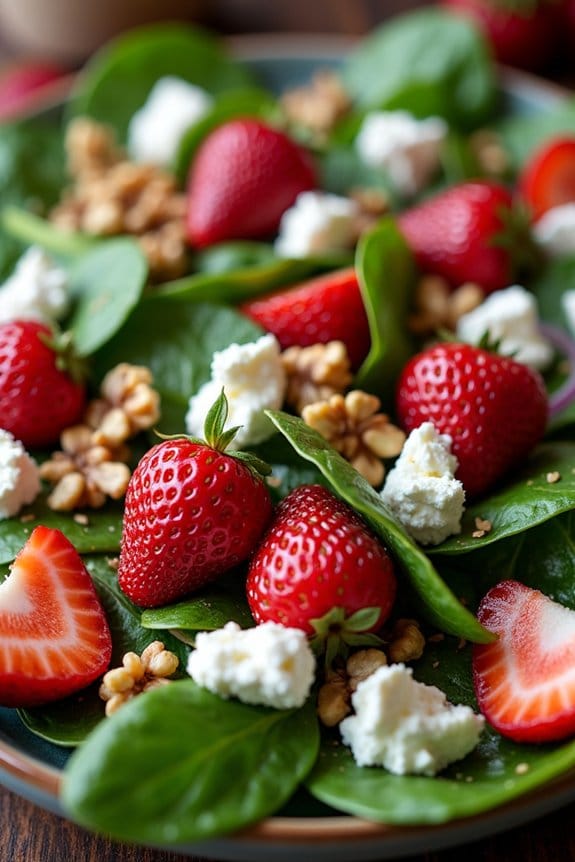 festive spinach strawberry salad