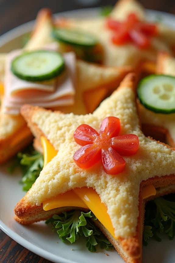 festive star shaped sandwiches