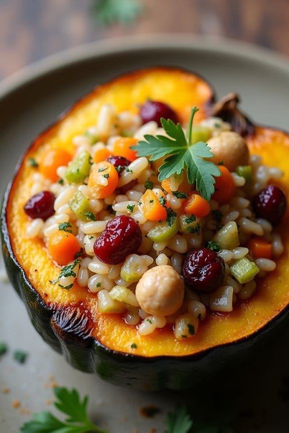 festive stuffed acorn squash