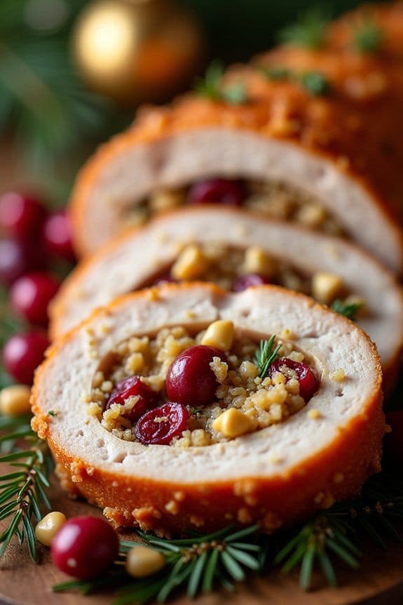 festive stuffed pork loin