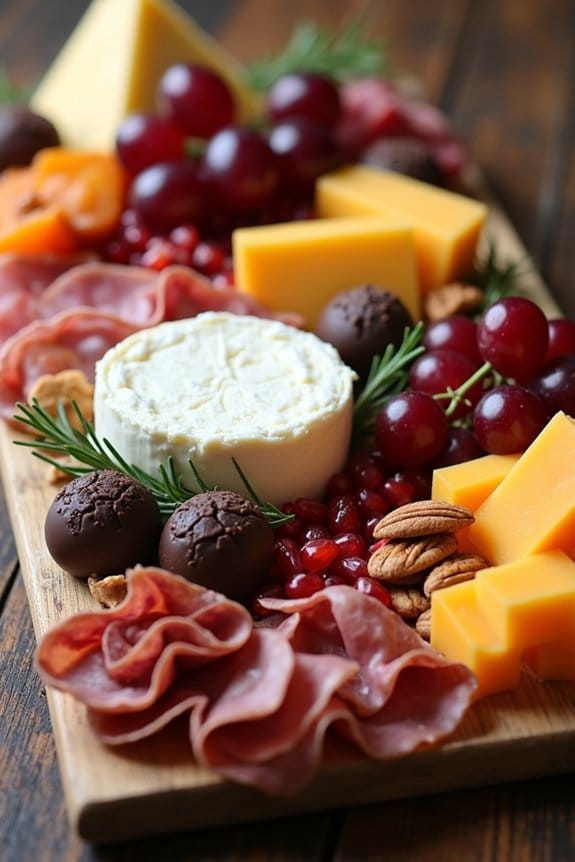 festive sweet savory charcuterie board