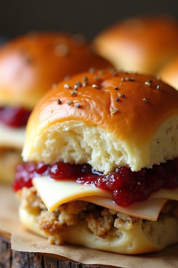 festive turkey cranberry sliders