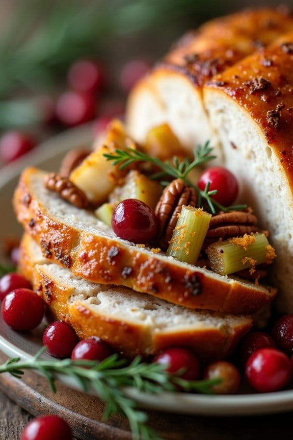 festive turkey with stuffing