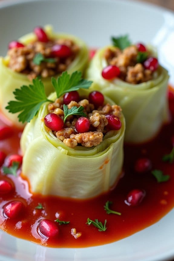 festive vegetarian cabbage rolls