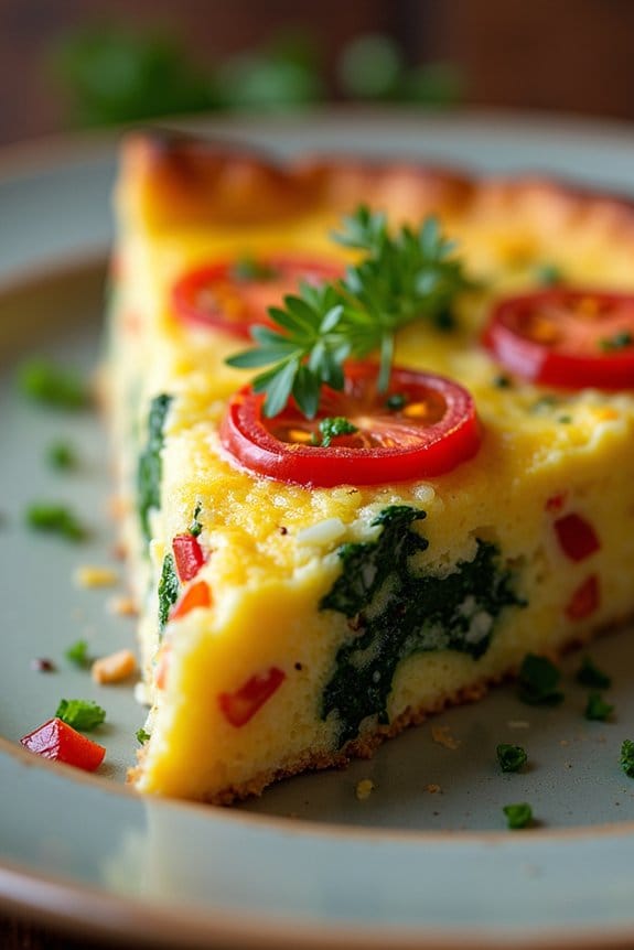 festive veggie cheese frittata