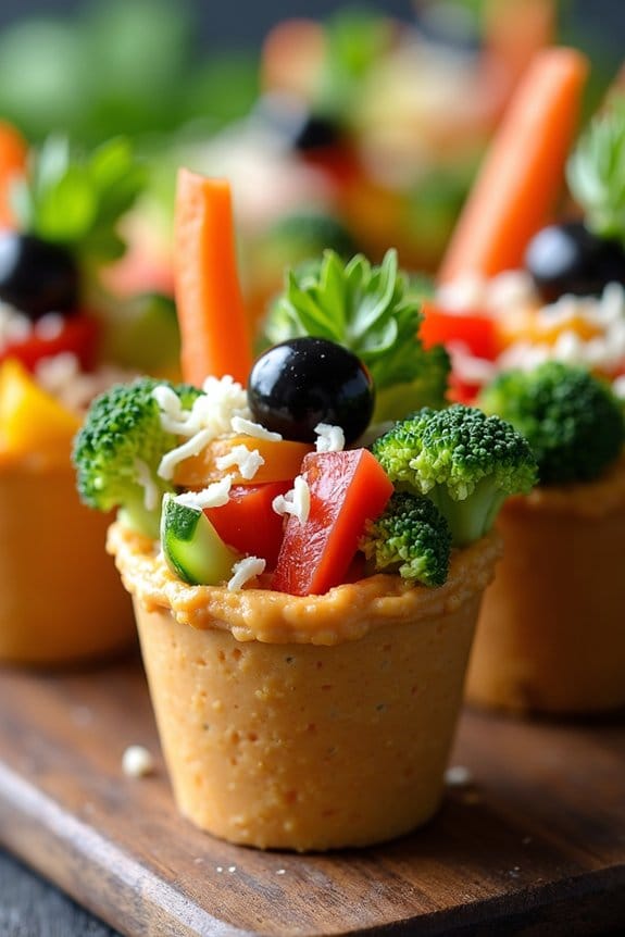 festive veggie cup preparation