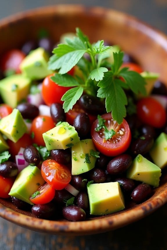 flavorful avocado black bean salsa