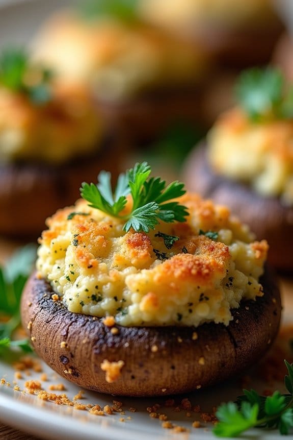 garlic herb stuffed mushrooms