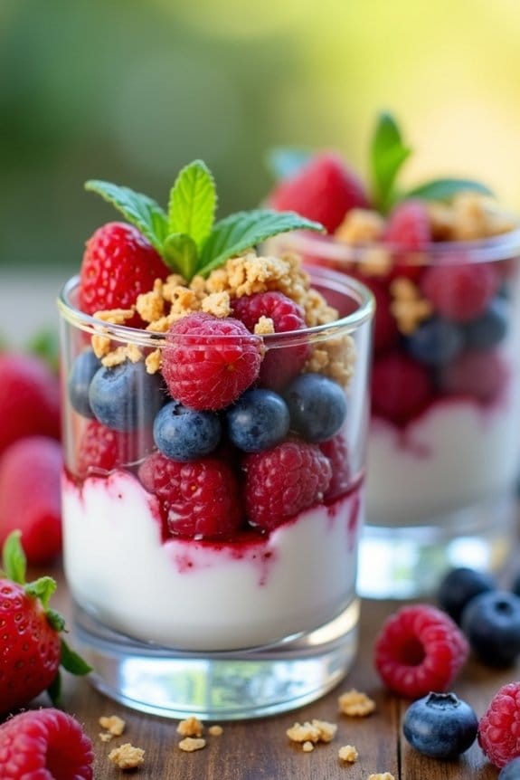 greek yogurt berry parfaits