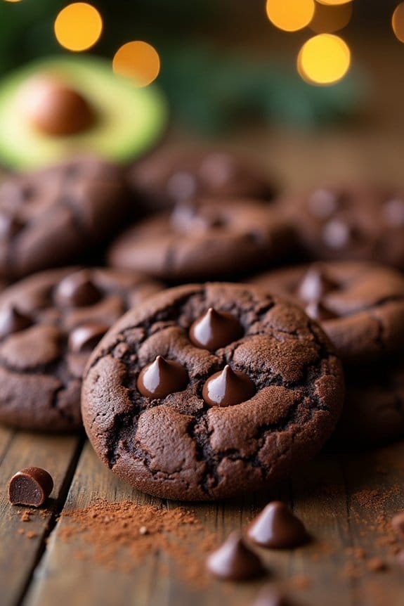 healthy chocolate avocado cookies