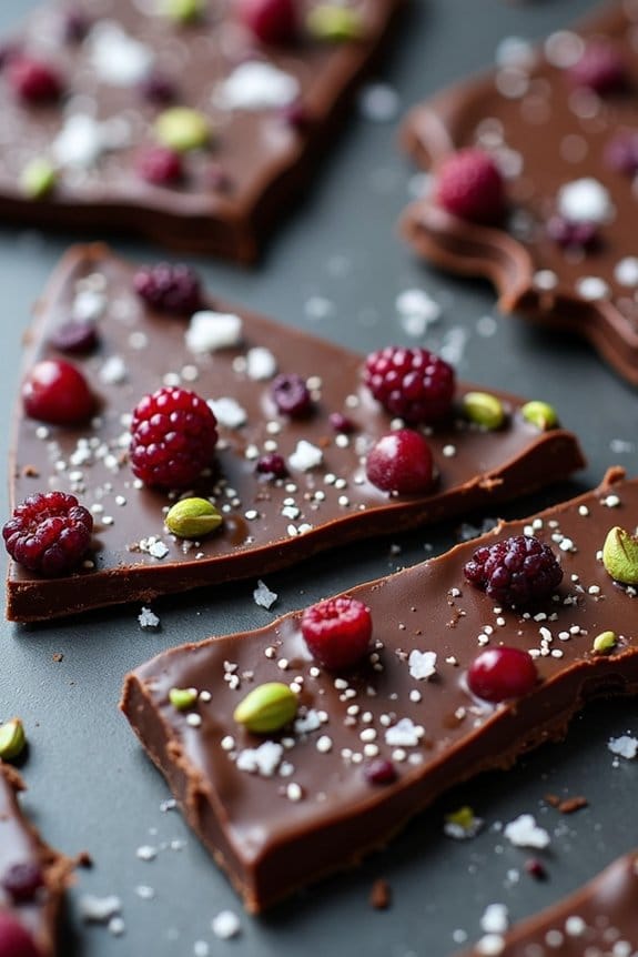 healthy festive chocolate bark