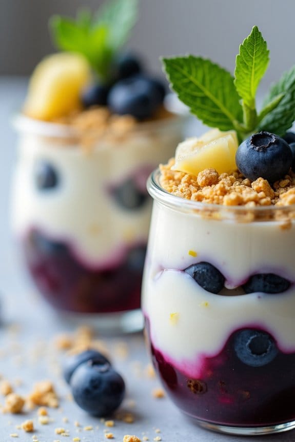 healthy lemon blueberry parfaits