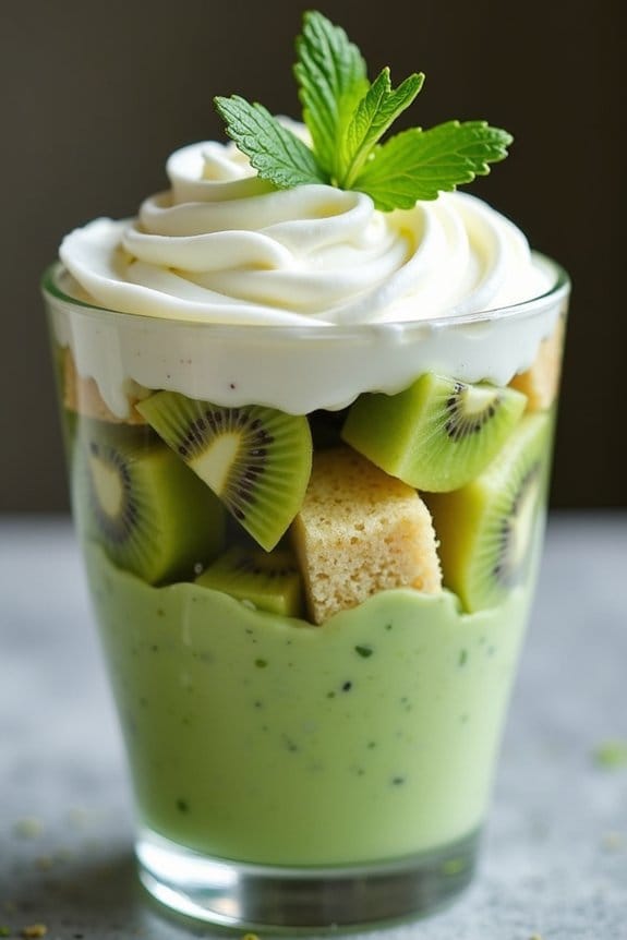 healthy matcha kiwi trifle