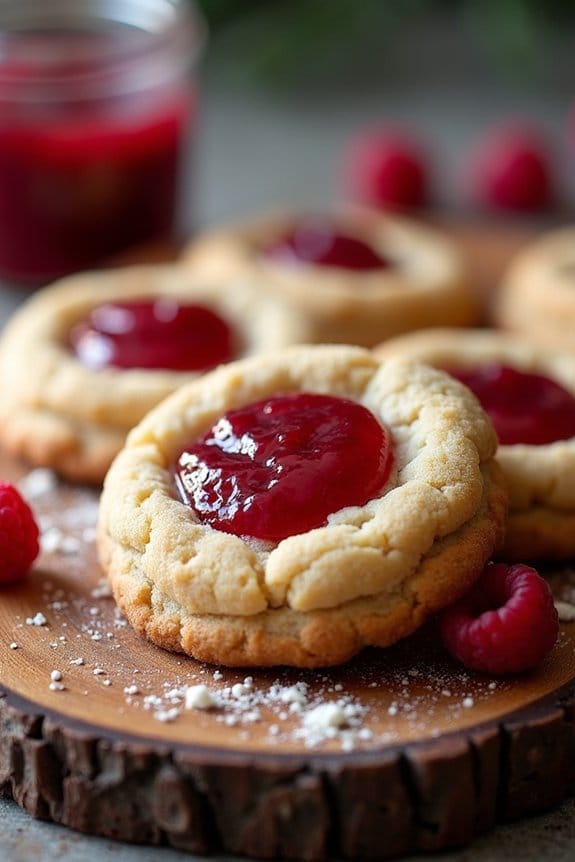 healthy raspberry thumbprint cookies