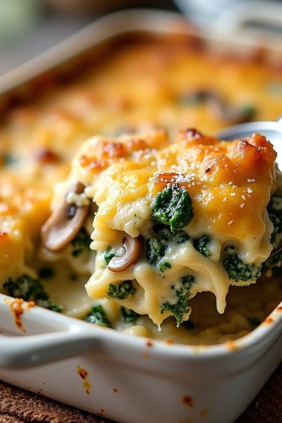 hearty chicken mushroom casserole