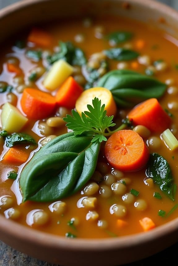 hearty spiced lentil soup