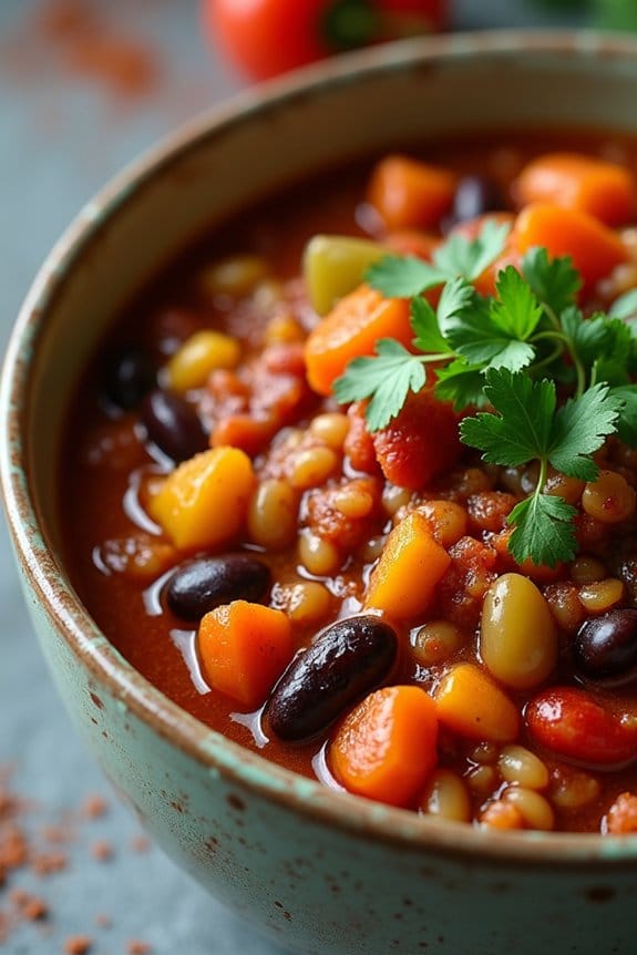 hearty vegan crockpot chili