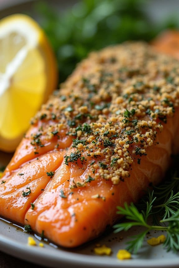 herb crusted salmon holiday dish