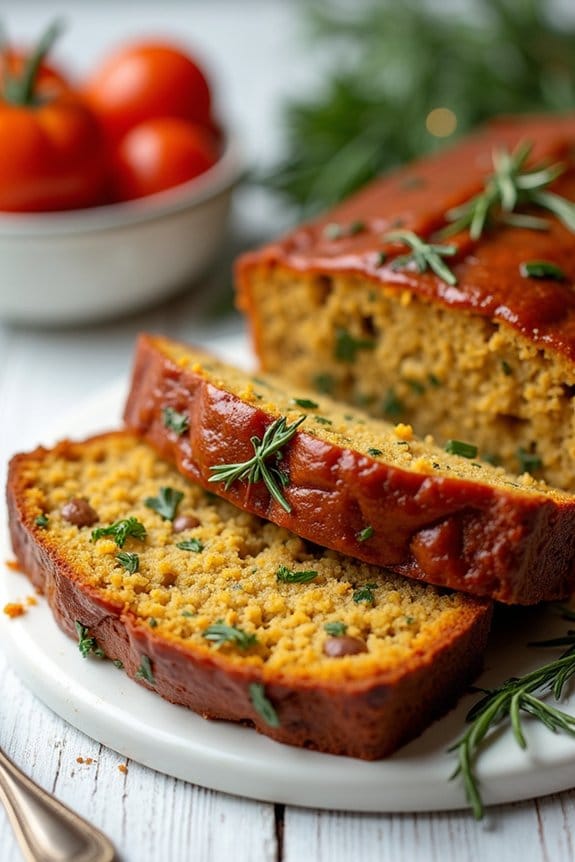 herbed lentil cauliflower loaf