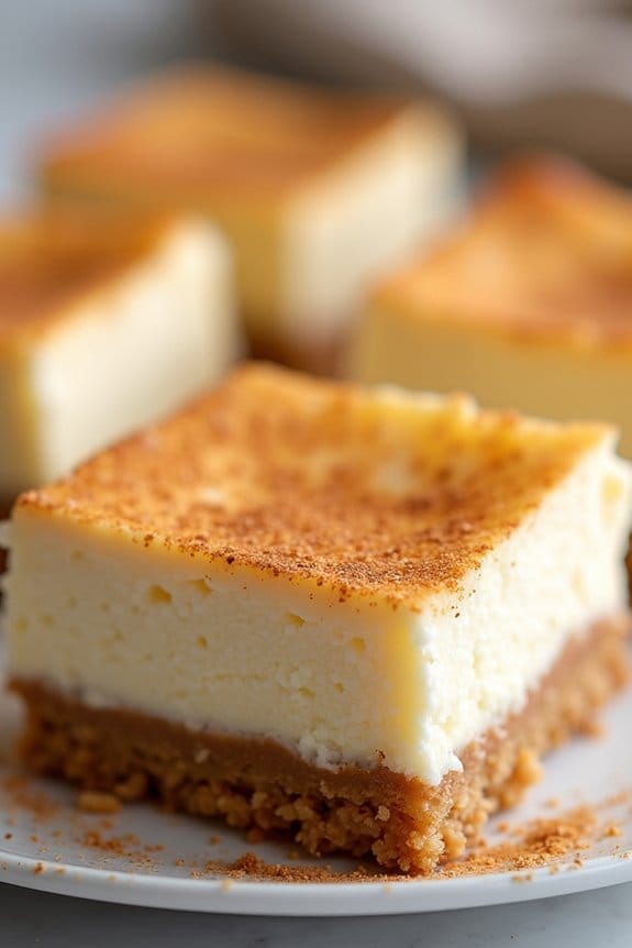 holiday eggnog cheesecake bars