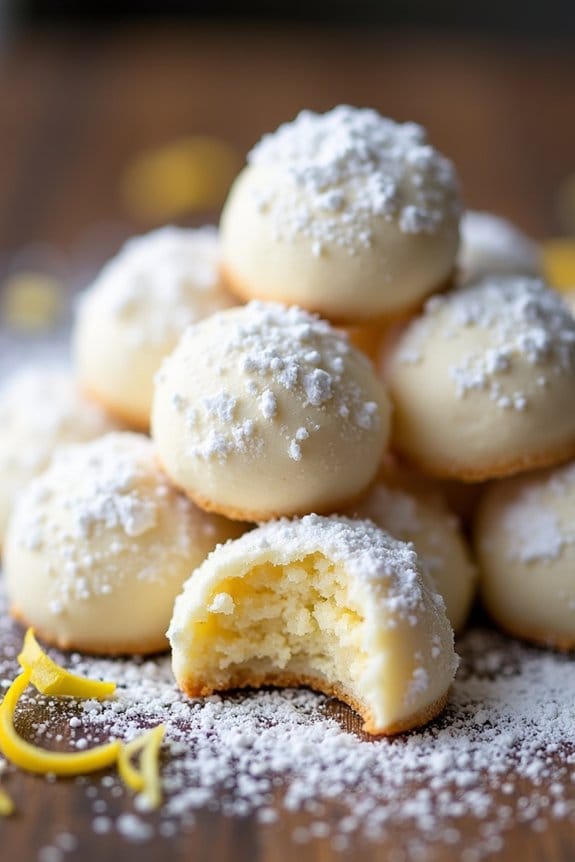 lemon flavored holiday snowball cookies