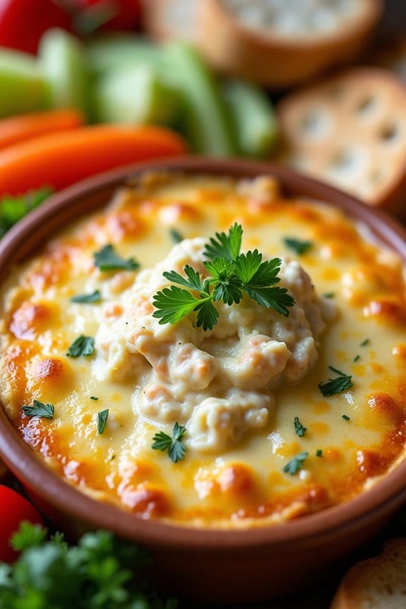 luxurious crab artichoke dip