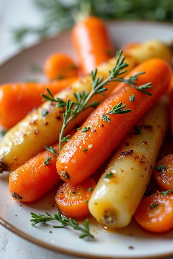maple dijon glazed vegetables