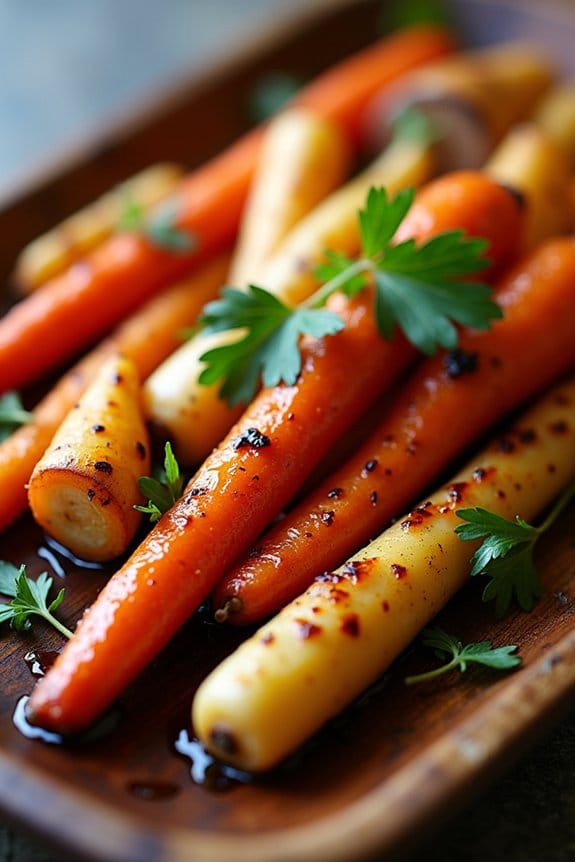 maple glazed roasted root vegetables