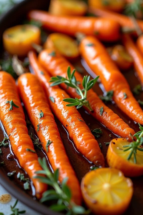 maple glazed root vegetable dish