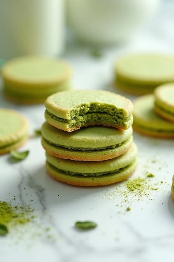 matcha green tea shortbread cookies