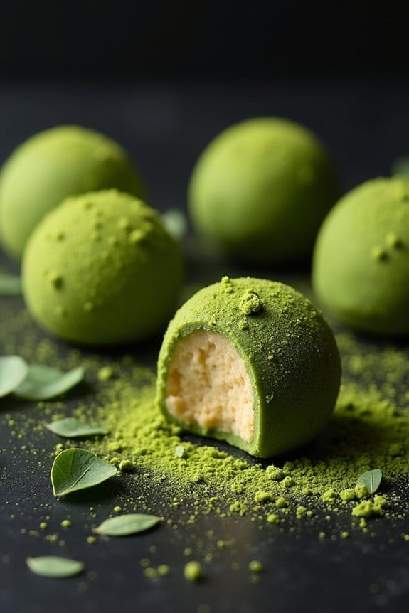 matcha infused white chocolate truffles