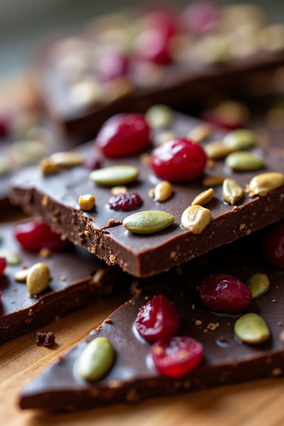 nutritious festive chocolate bark