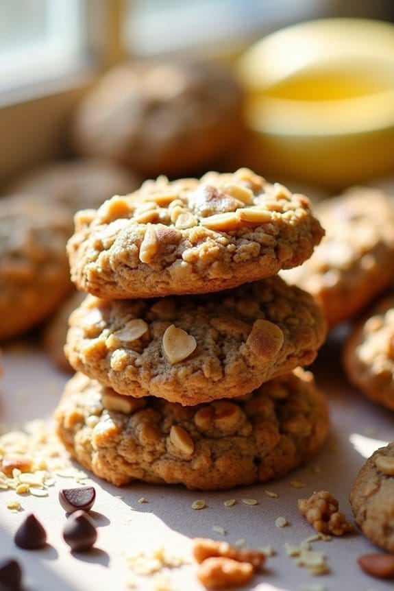 nutty banana oat cookies