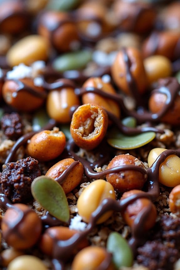 nutty chocolatey holiday trail mix