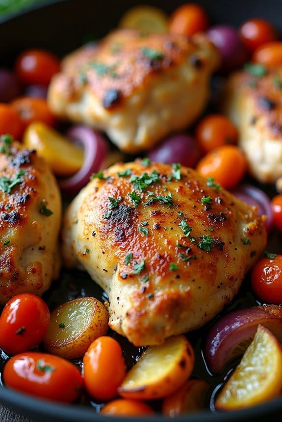 one pan herb roasted chicken thighs