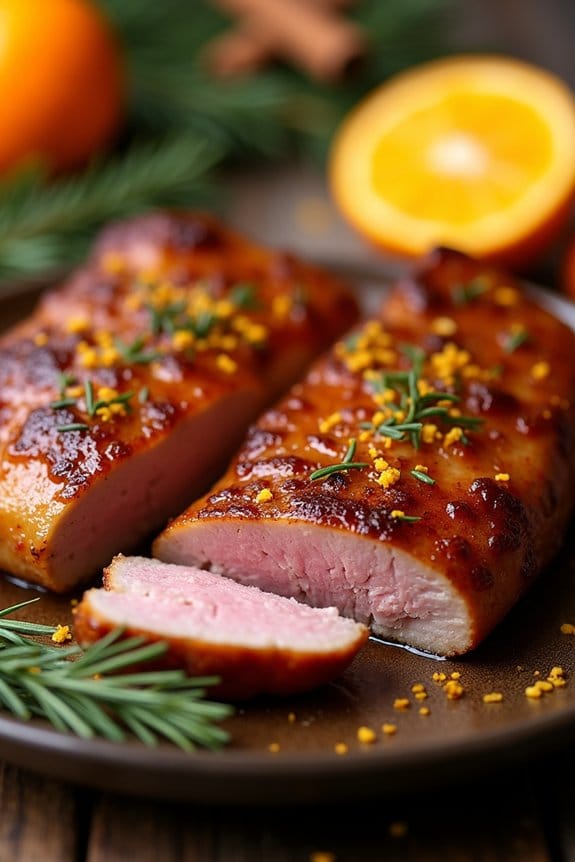 pan seared duck with glaze