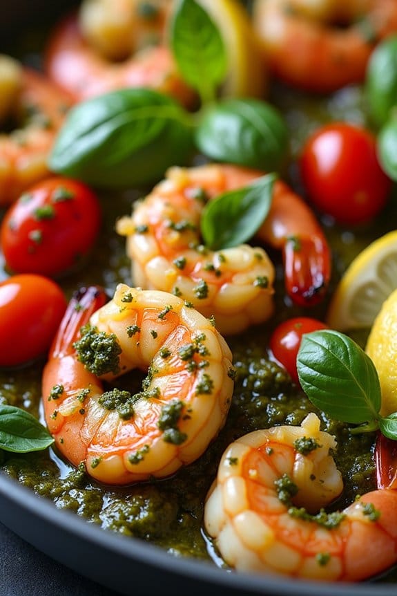 pesto shrimp christmas lunch