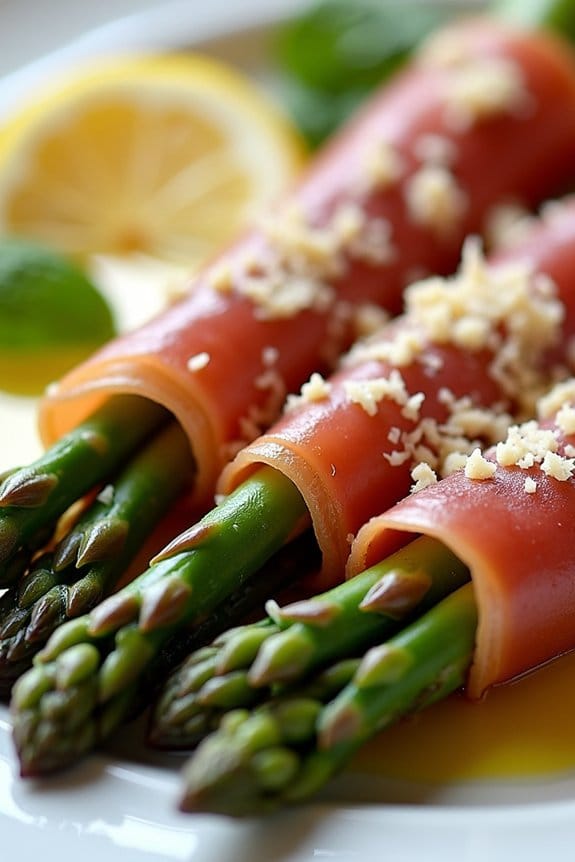 prosciutto asparagus with parmesan
