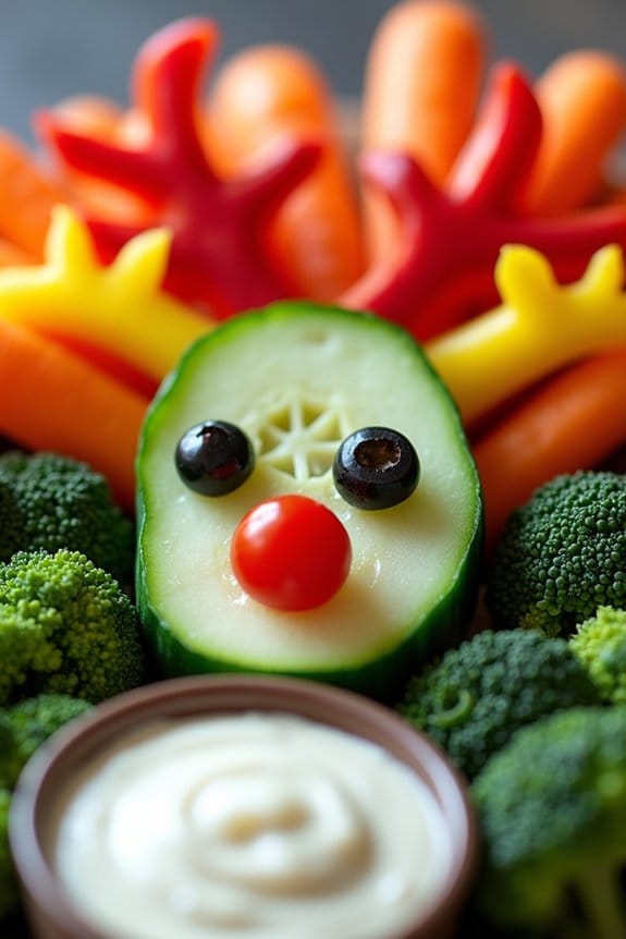 reindeer themed healthy veggie platter