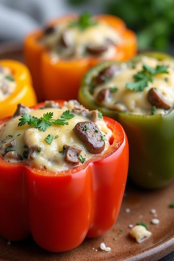 ricotta mushroom stuffed peppers