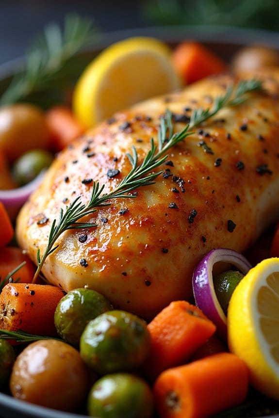 roasted turkey with vegetables