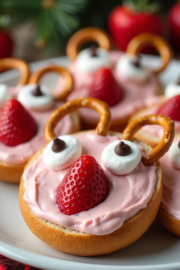 rudolph themed festive bagels