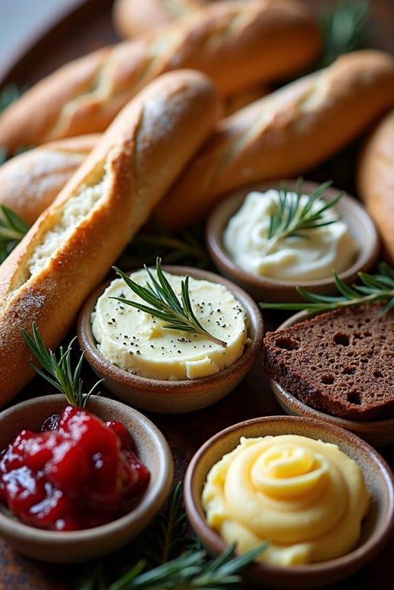 rustic bread and spreads
