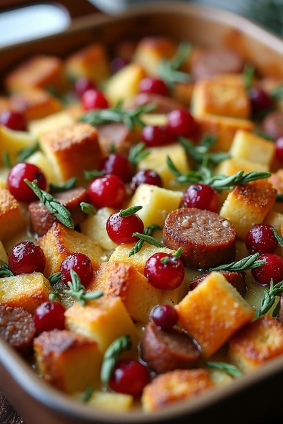 sausage cranberry stuffing casserole