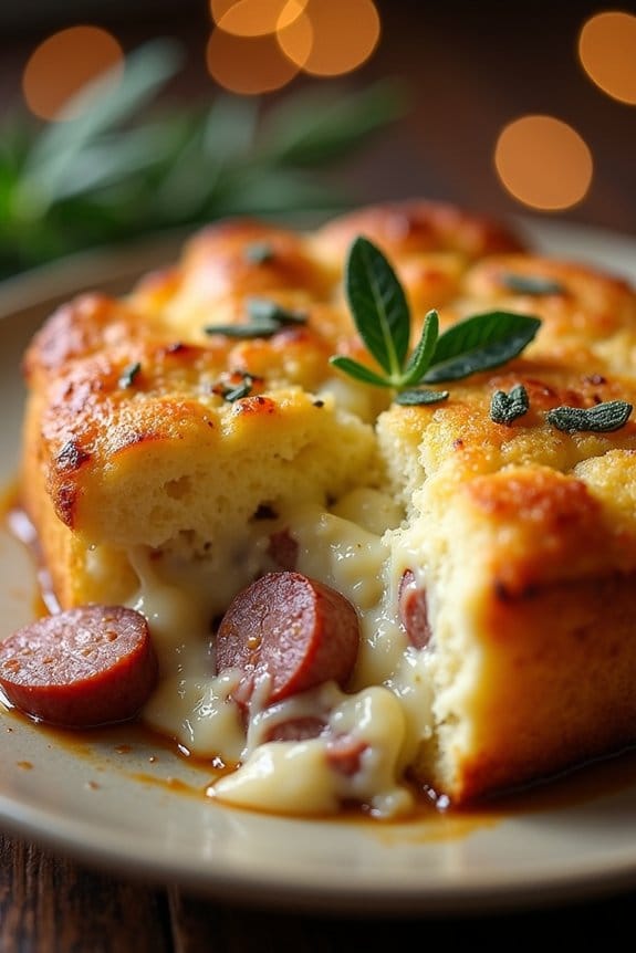 savory holiday bread pudding