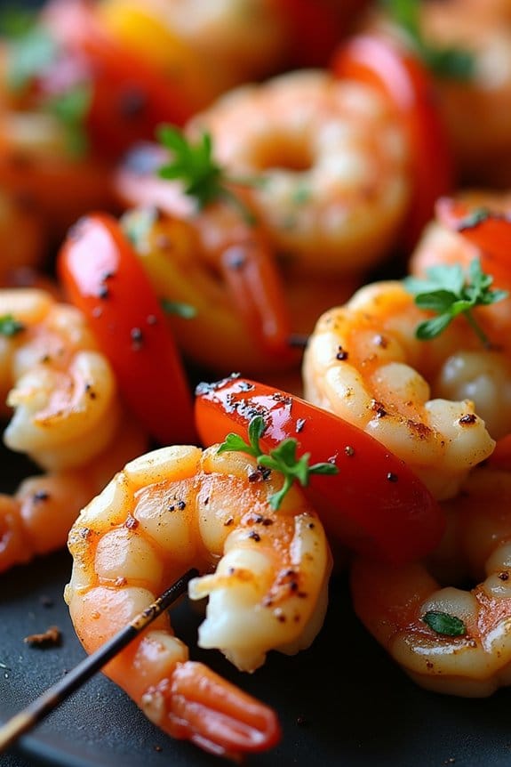 savory marinated shrimp skewers
