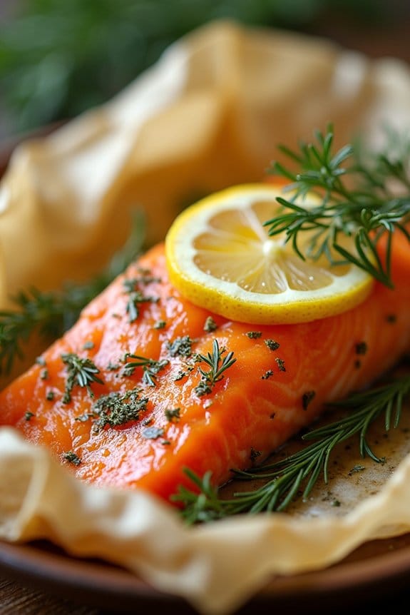 savory salmon baked en papillote