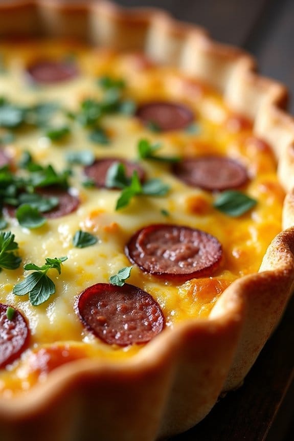 savory sausage cheese quiche